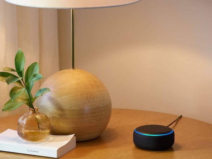 Echo dot on the table.