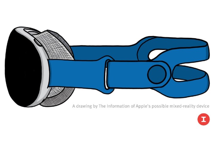 Un rendering del potenziale auricolare Apple realizzato da The Information.