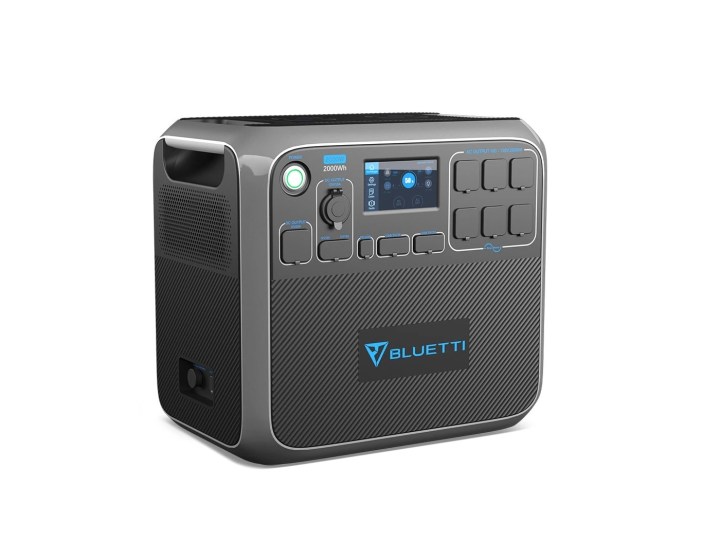 Bluetti AC200P Portable Power Station in black power generator replacement.