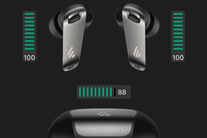 Captura de pantalla de la aplicación que muestra la duración restante de la batería.