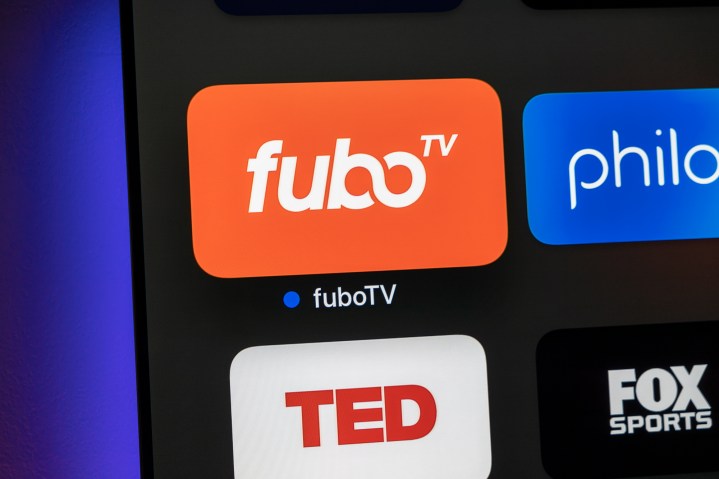 tech news FuboTV app icon on Apple TV.
