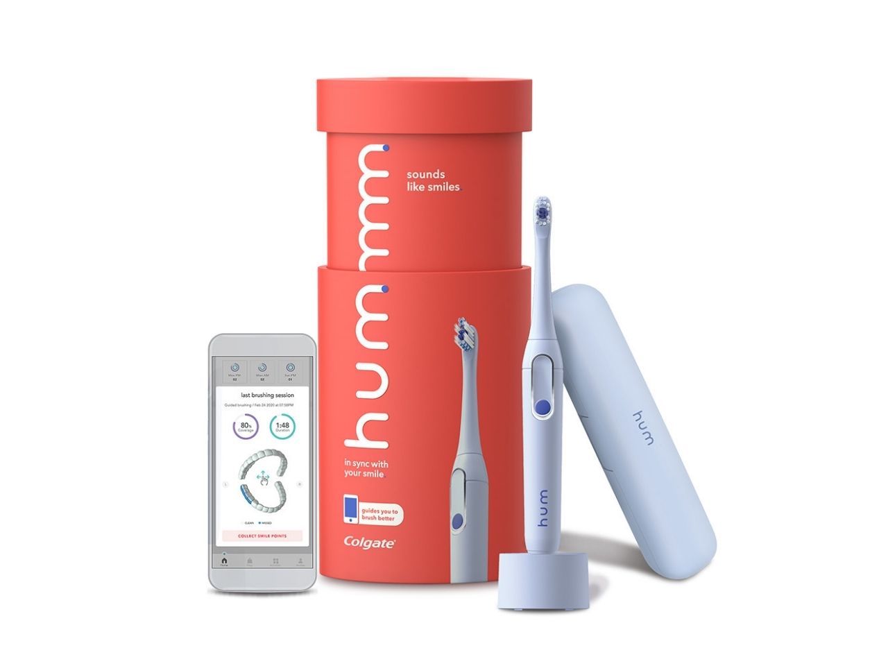 Kit de escova de dentes inteligente Hum by Colgate com telefone