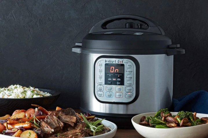 Instant Pot Duo 8-quart surrounded by food.