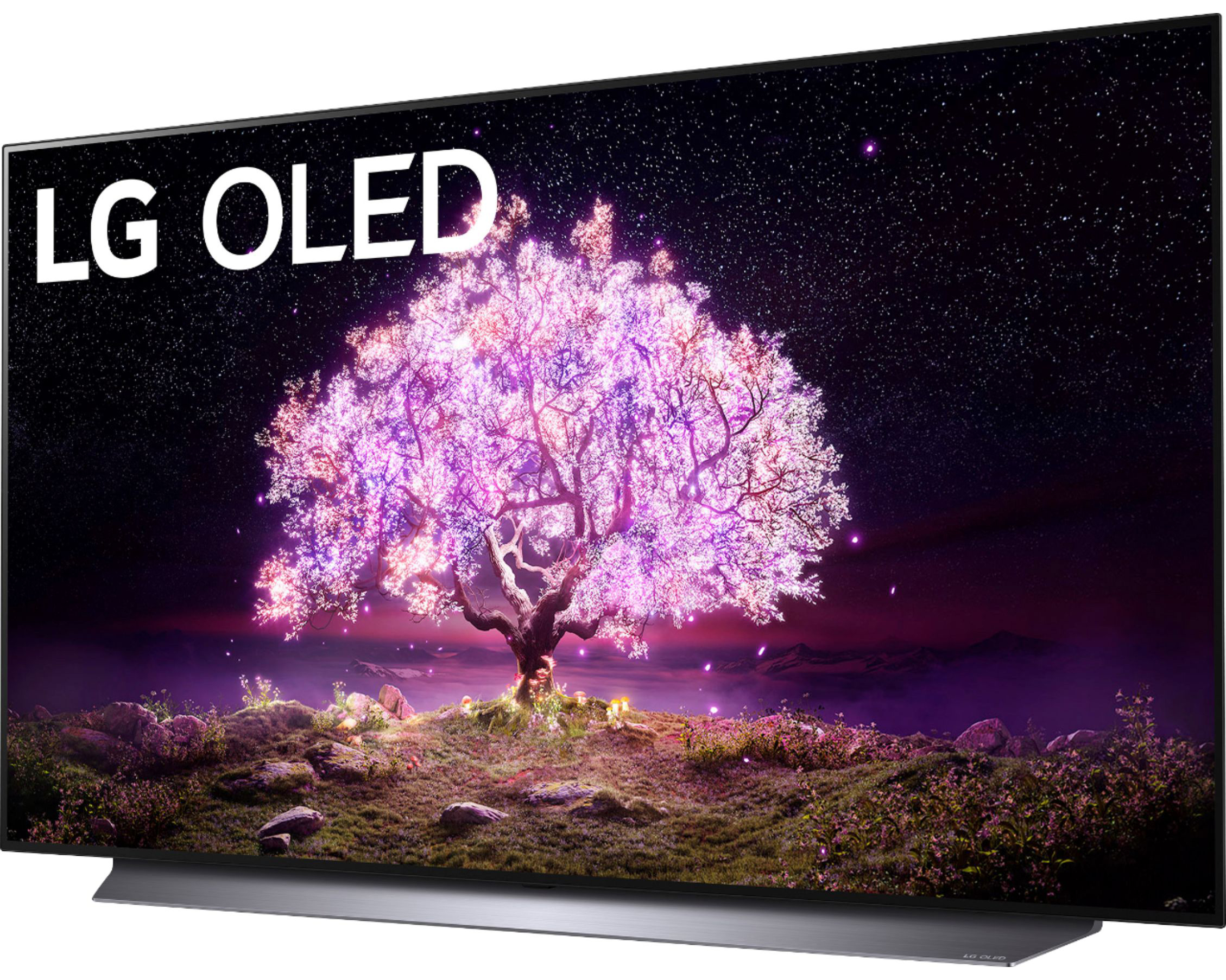 The LG 55 Class C1 Series OLED 4K UHD Smart TV on a white background.