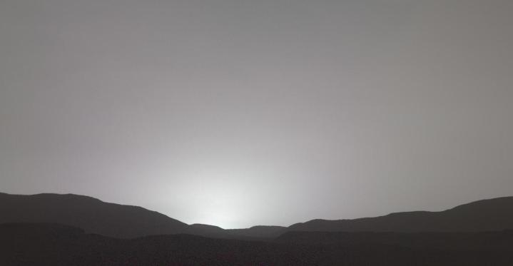 Una puesta de sol en Marte.
