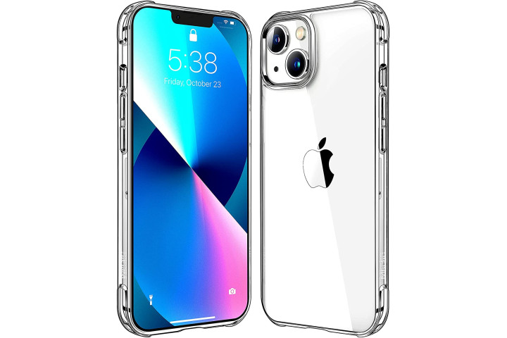 Mkeke Clear Case for iPhone 13, showing the front and back of the case.