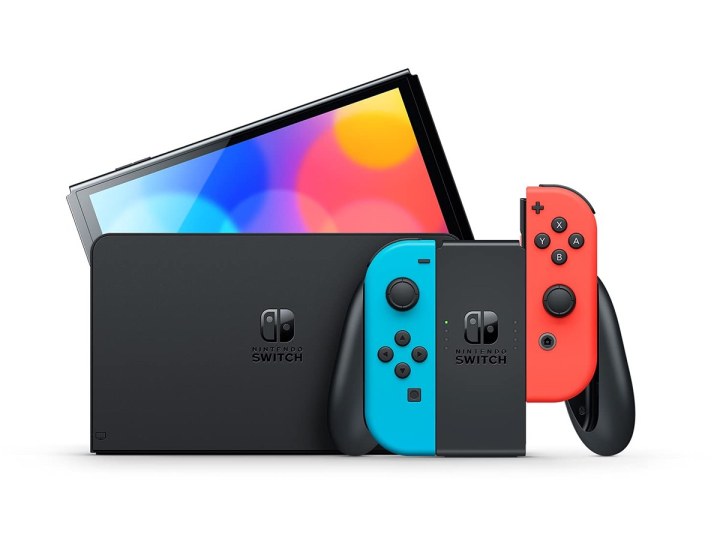 Nintendo Switch – OLED Model w: Neon Red & Neon Blue Joy-Con