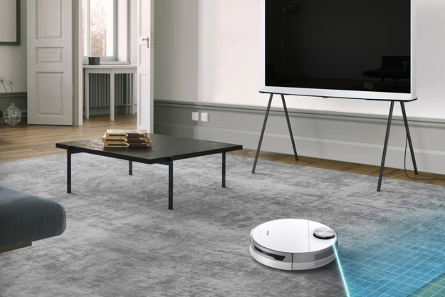 Samsung Jet Bot Robot Vacuum with Intelligent Power Control mapping a room.