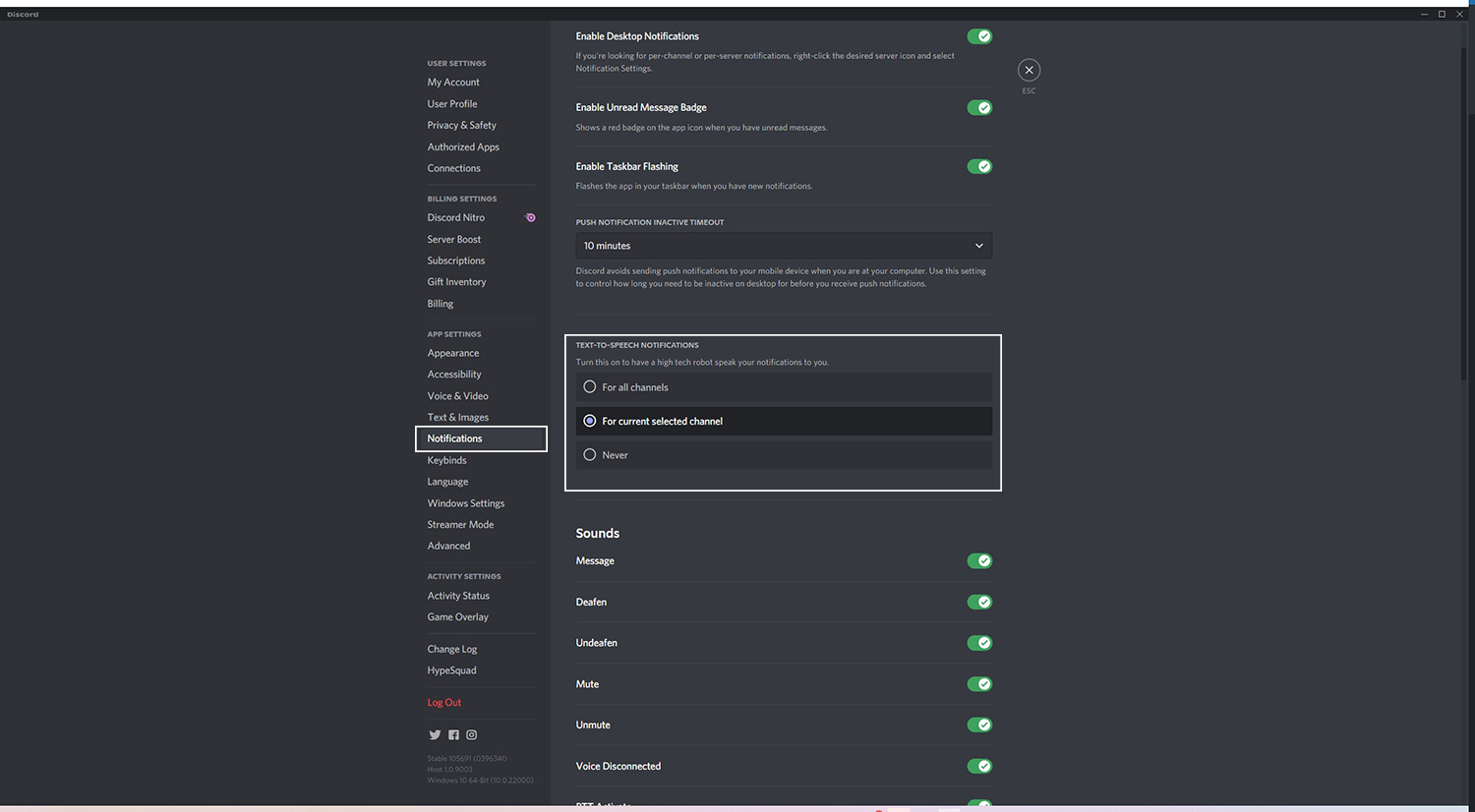 how to use text speech on discord notifications