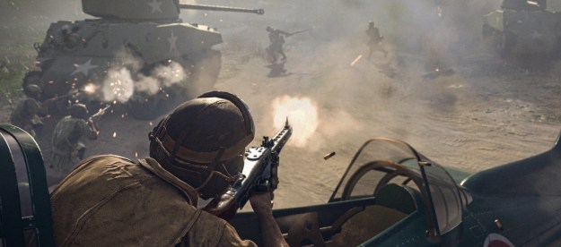 Soldier shooting from plane in Call of Duty: Vanguard