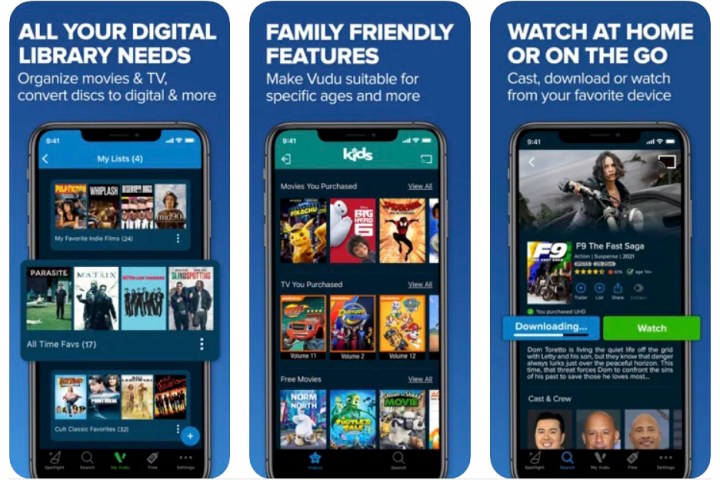 Vudu for Android and iOS.