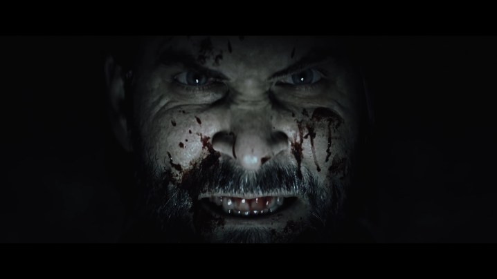 Alan Wake with bloody teeth. 