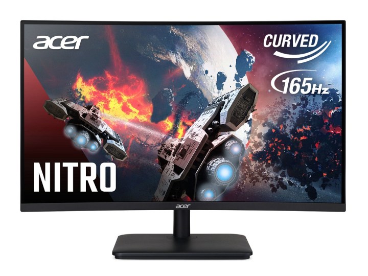 The 27-inch Acer ED0 27-inch monitor with a space scene on the curved display.