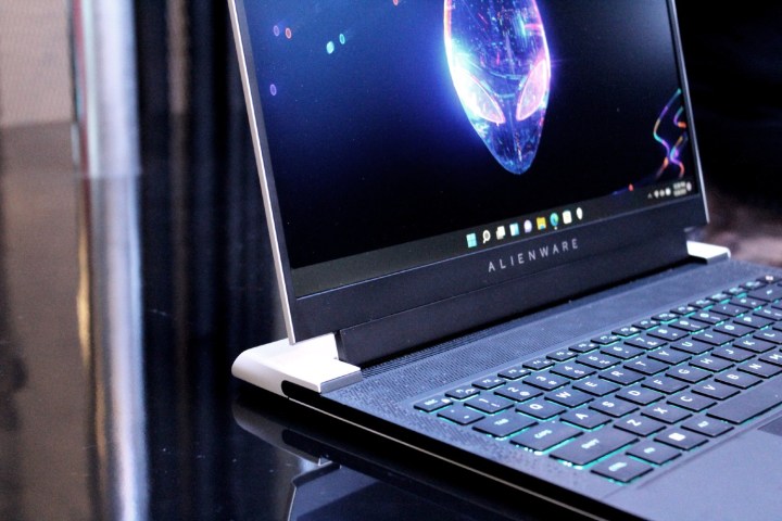 Alienware x14 gaming laptop at a side angle.