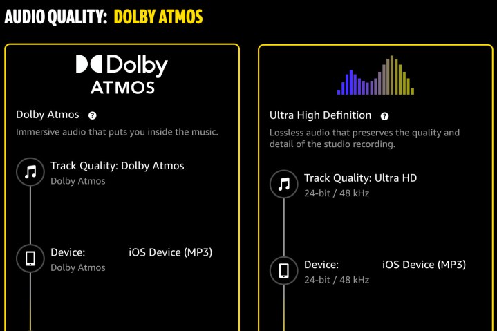 Screen showing Atmos Music in Dolby Atmos.