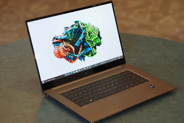 A HP ZBook Studio G8 sits on a table.