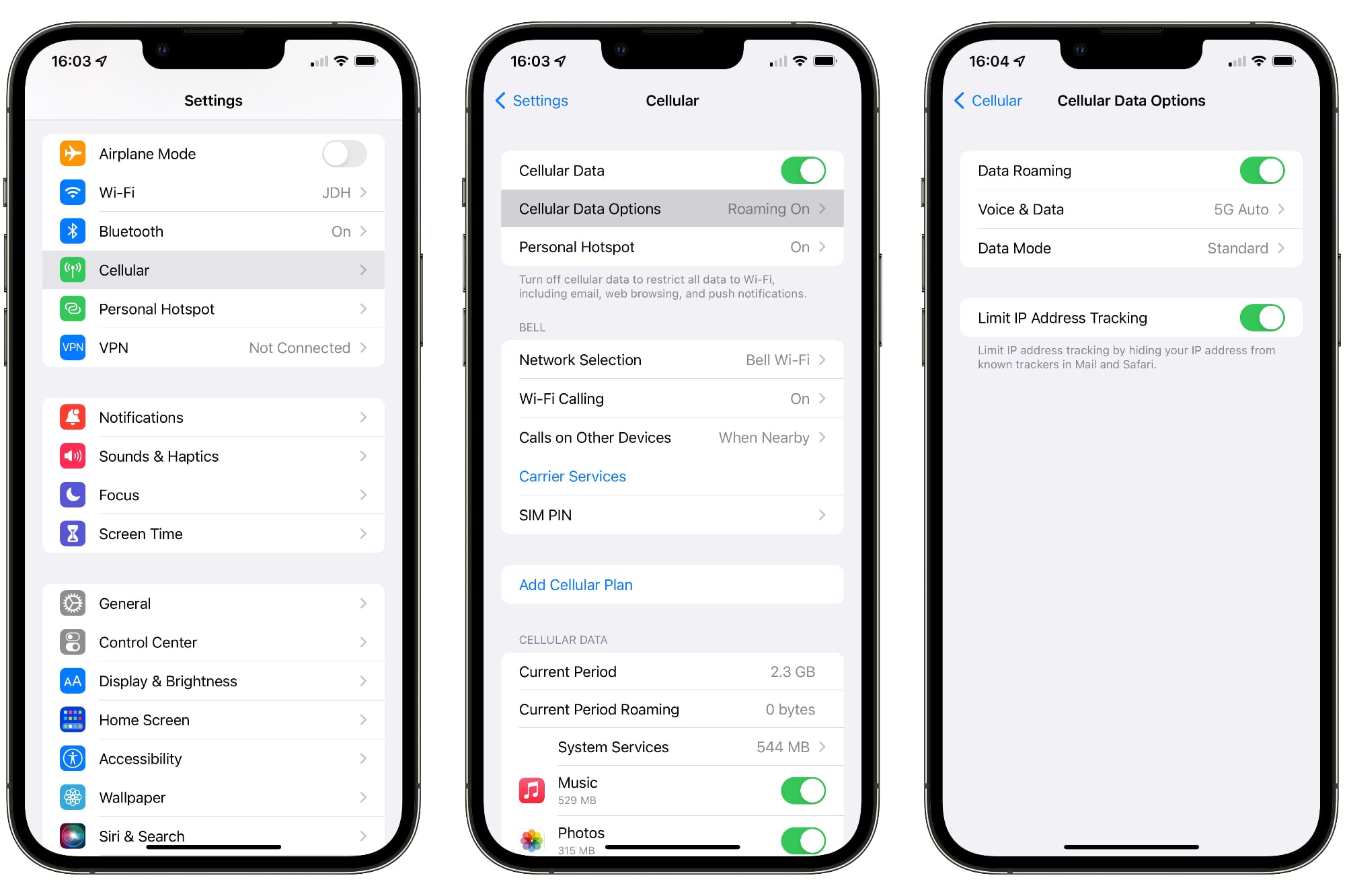how to check data usage on an iphone cellular roaming settings