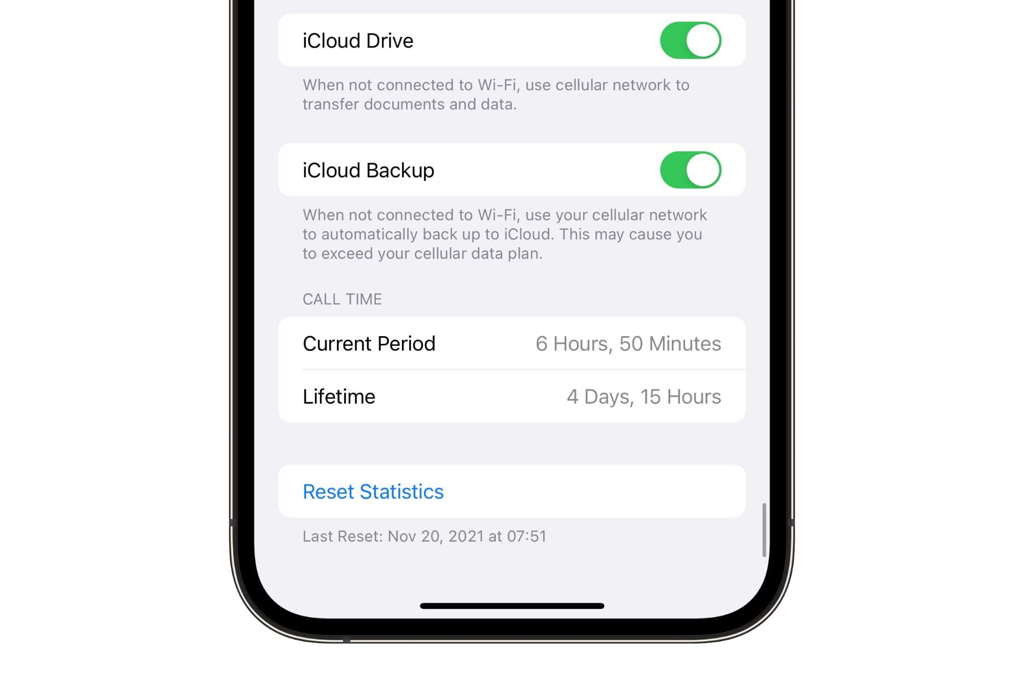 how to check data usage on an iphone reset cellular statistics