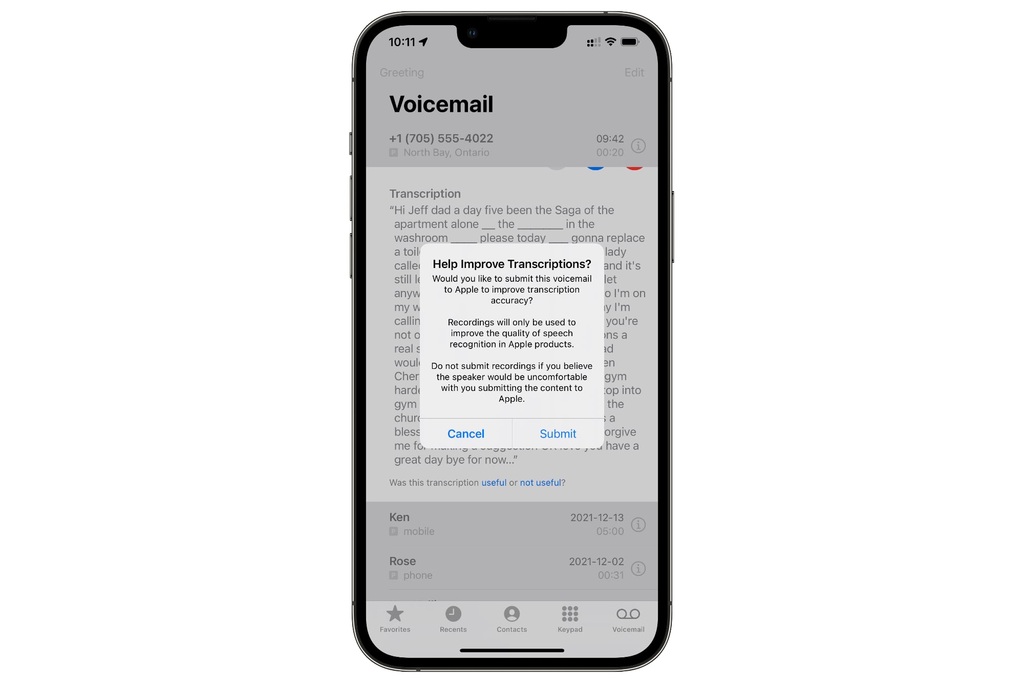 how to set up voicemail on an iphone visual transcription ios 15