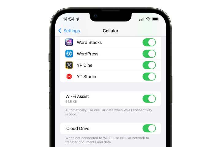how to check data usage on an iphone wi fi assist setting