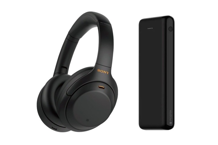 Sony WH-1000XM4 Wireless Over the Ear Noise Cancelling Headphones, Black, with Powerbank.