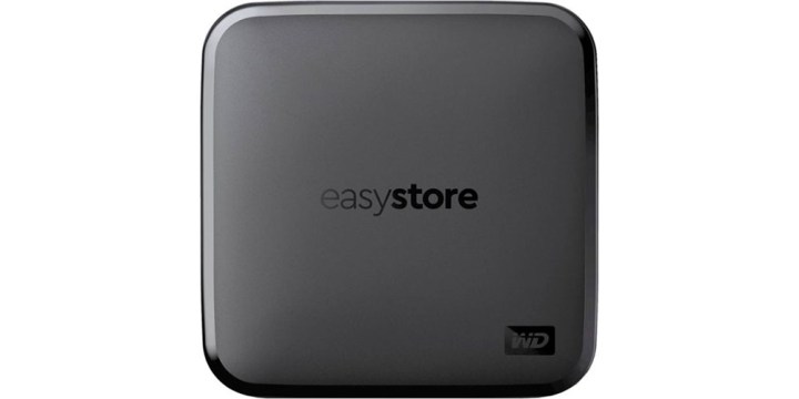WD easystore external hard drive on a white background.