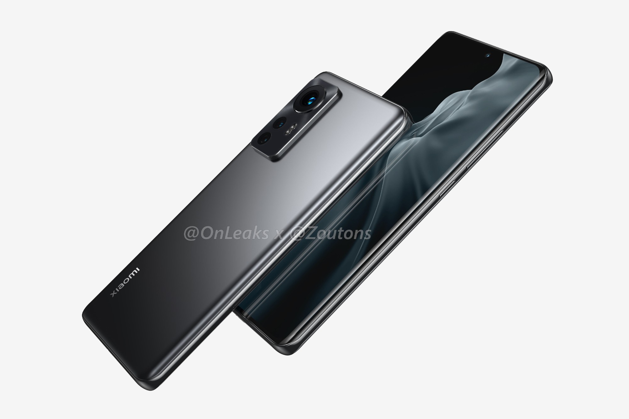 First renders of the Xiaomi 12 smartphone showing the front and rear panels.