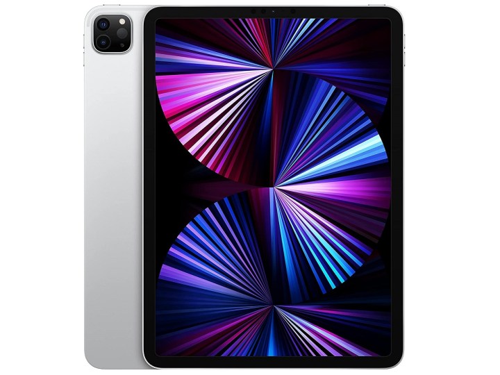 El Apple iPad Pro 2021 de 11 pulgadas con una pantalla colorida.