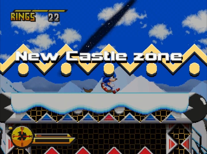 Sonic entering new castle zone.