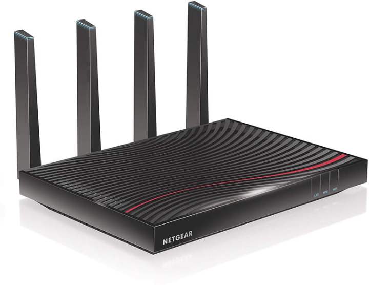 Netgear's Nighthawk C7800 packs in a more traditional router design.