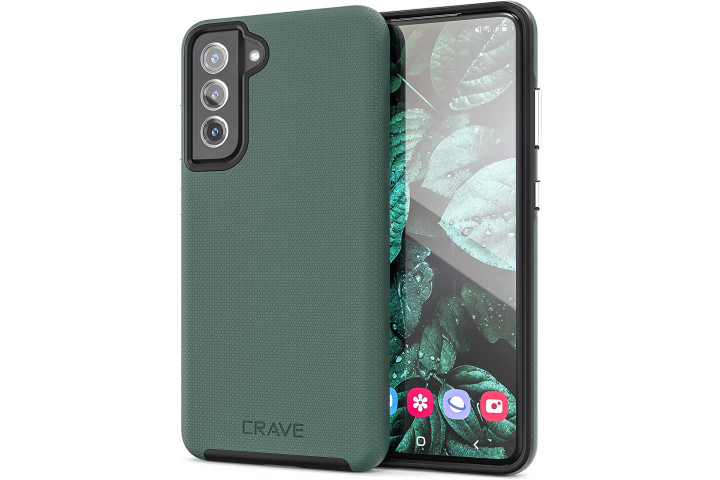 Чехол Crave Dual Guard цвета Forest Green для Samsung Galaxy S21 FE.