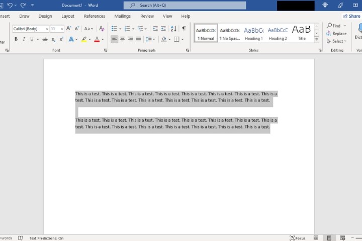 تصویری از Microsoft Word که پاراگراف های برجسته شده را به منظور افزودن تورفتگی های شناور به آنها نشان می دهد.