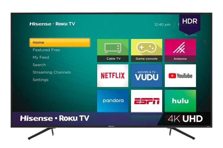 The Hisense R6 75-inch 4K HDR LCD Smart TV pictured on a white background.