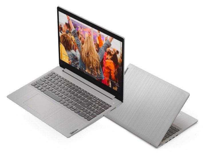 Dos ángulos de la computadora portátil Lenovo IdeaPad 3.