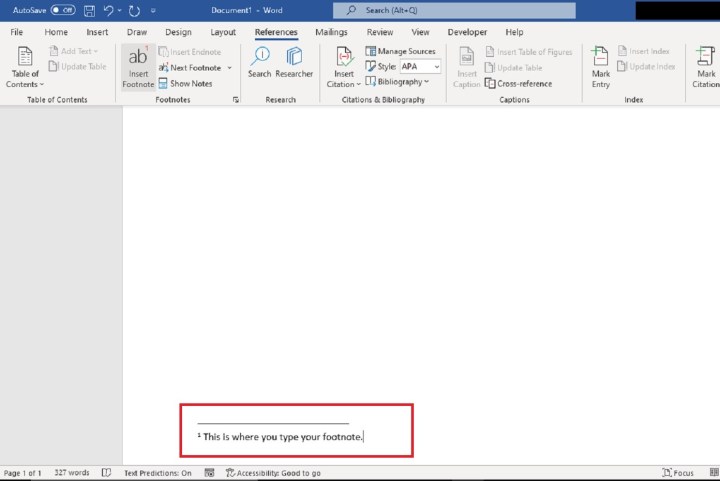 how to insert footnote in word ms type a screenshot
