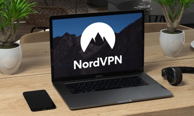 NordVPN running on a MacBook Pro.