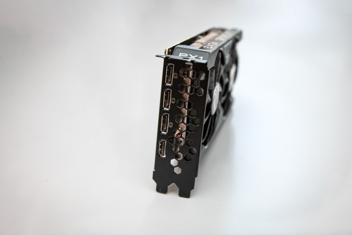 An RTX 3050 with three DisplayPort connectors.