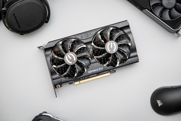 RTX 3050 graphics card among PC accessories.