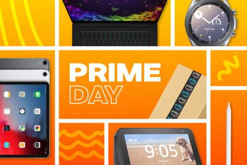 Prime Day graphic with multiple products.