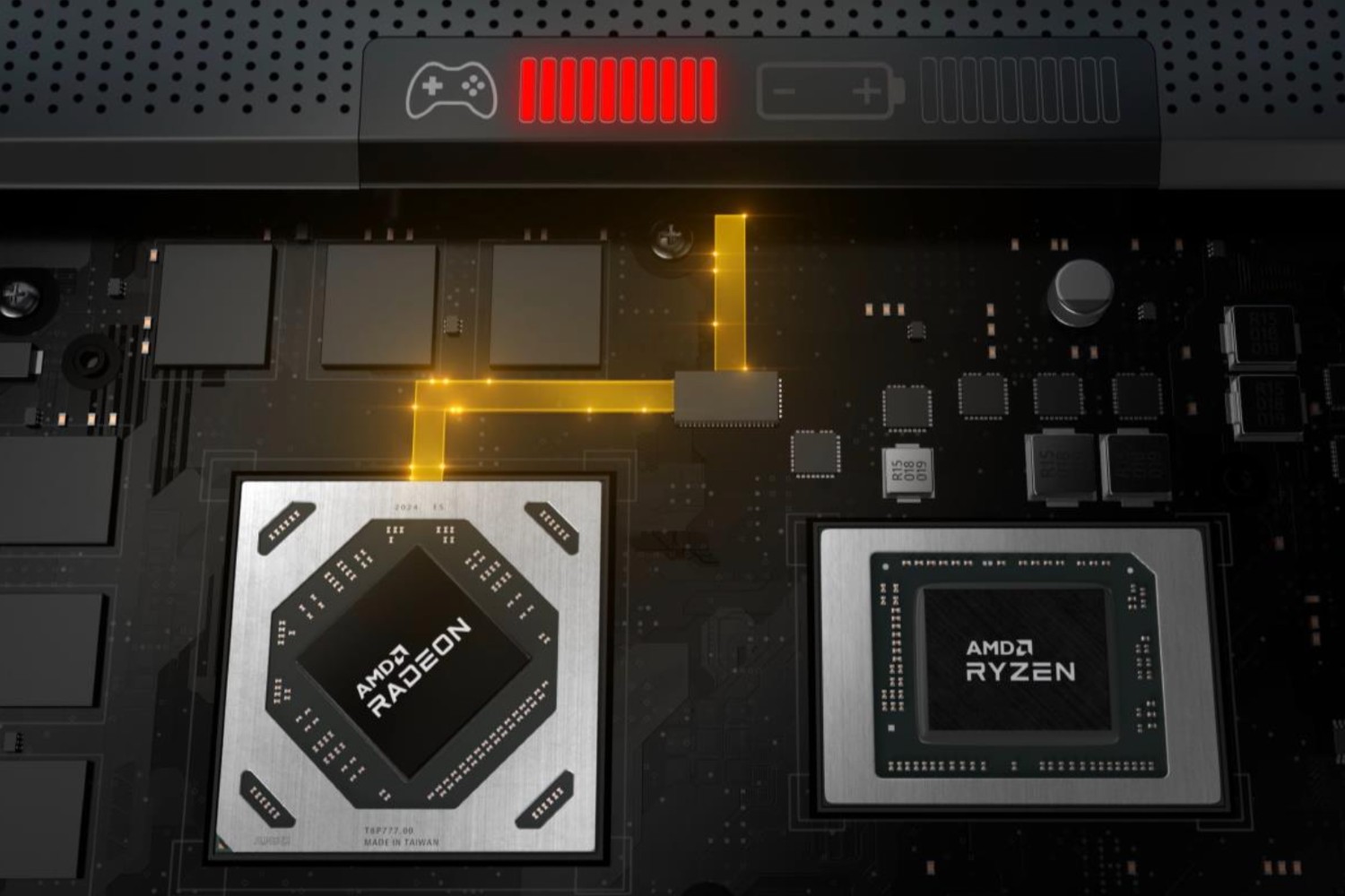 An AMD GPU and CPU, sharing power while gaming.