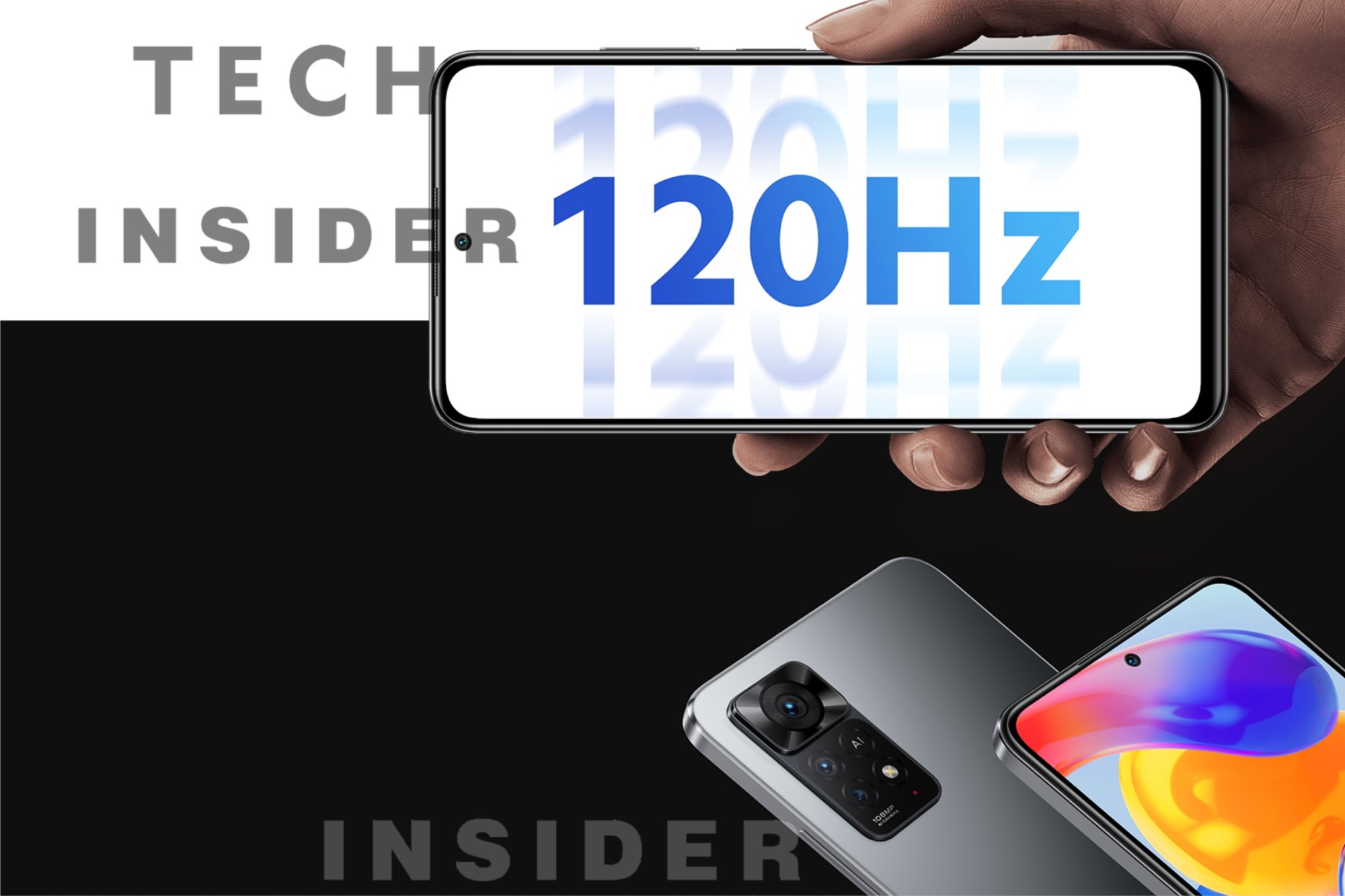 Leaked promotional image showing the 120Hz refresh rate feature of the Redmi Note 11 Pro.