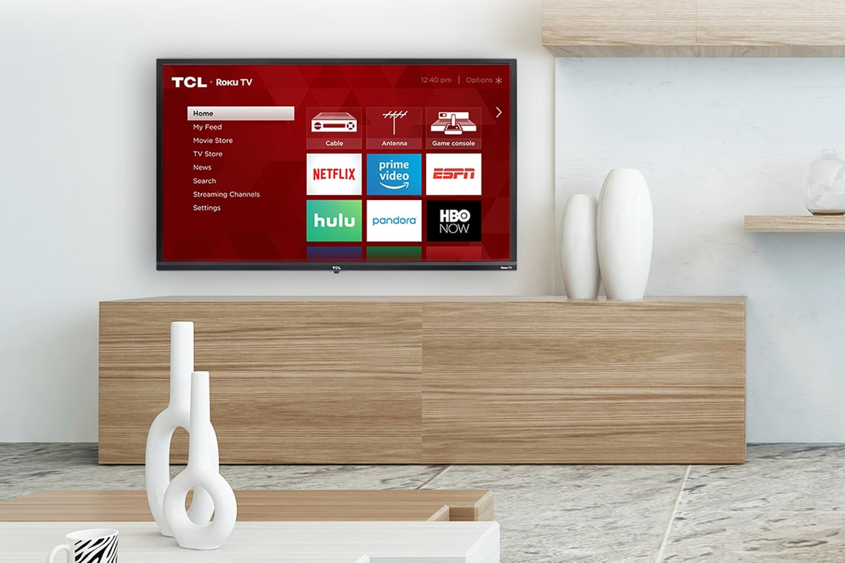 The TCL 3-Series TV in a living room.