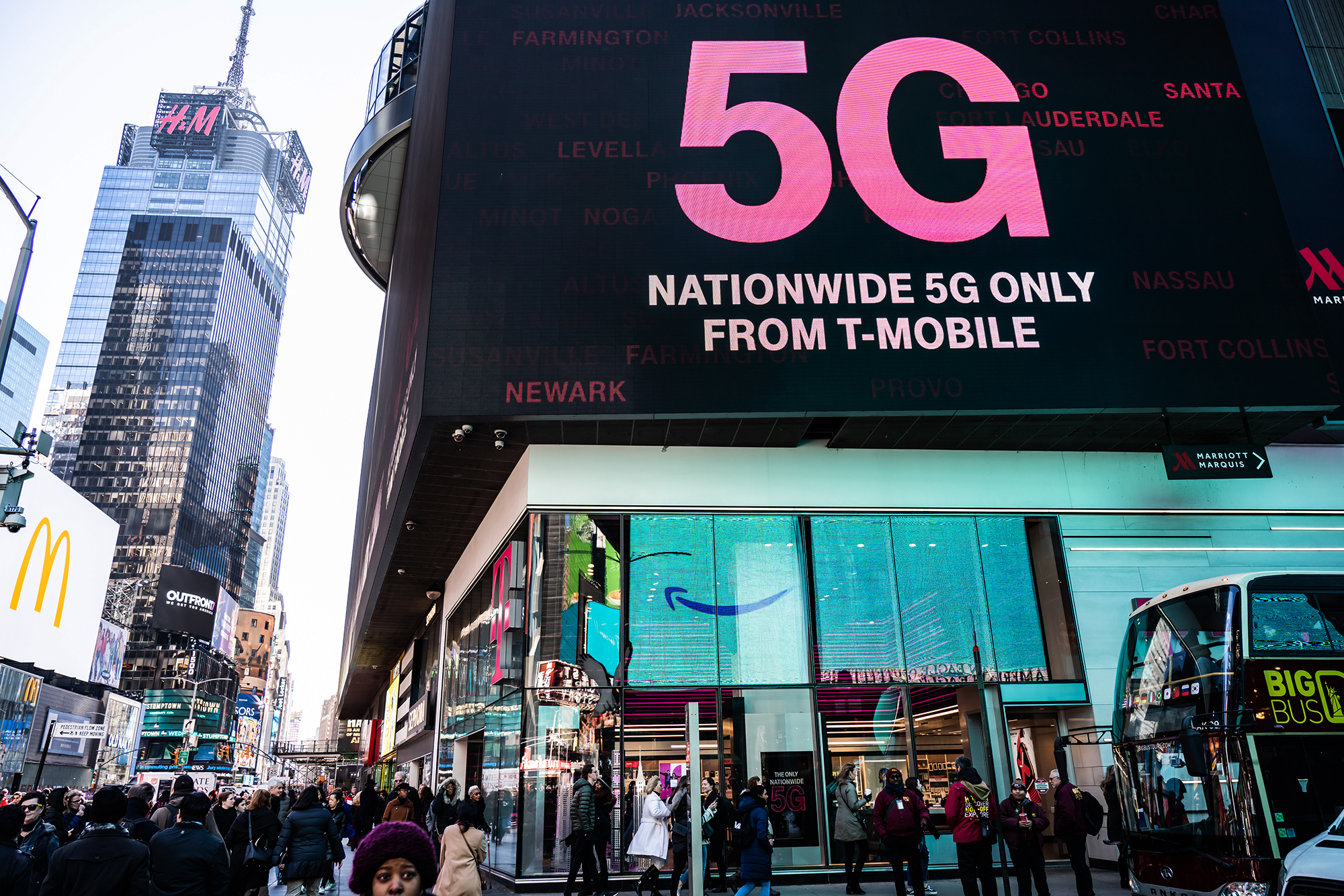 Anúncio da rede nacional T-Mobile 5G.