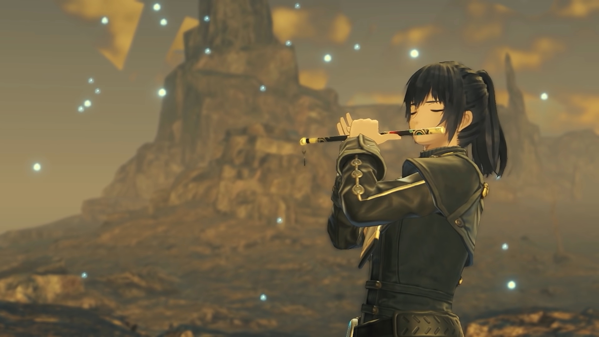 A person playing a flute in Xenoblade Chronicles 3.