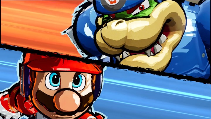 Mario and Bowser facing off.