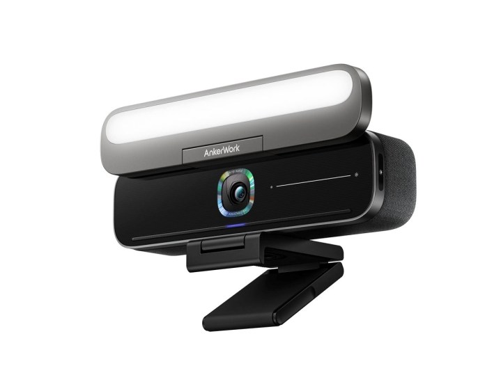 AnkerWork B600 Video Bar front view with light on.