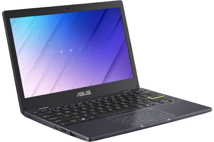 The Asus E210 11-inch laptop with Windows 11.