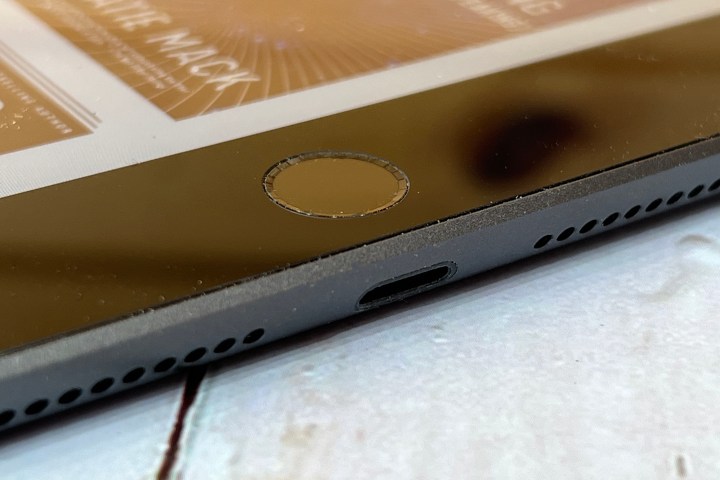The TouchID sensor on the iPad 2021 is about the same.