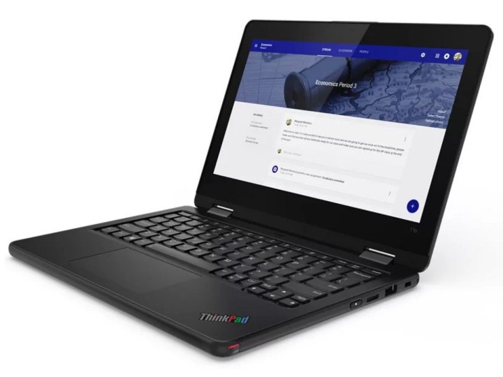 The sixth-generation Lenovo ThinkPad 11e Yoga in laptop form.