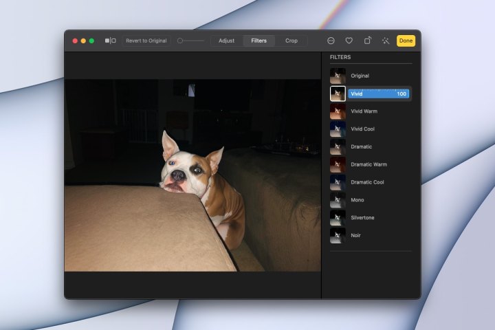 how to edit pictures using photos mac app filter